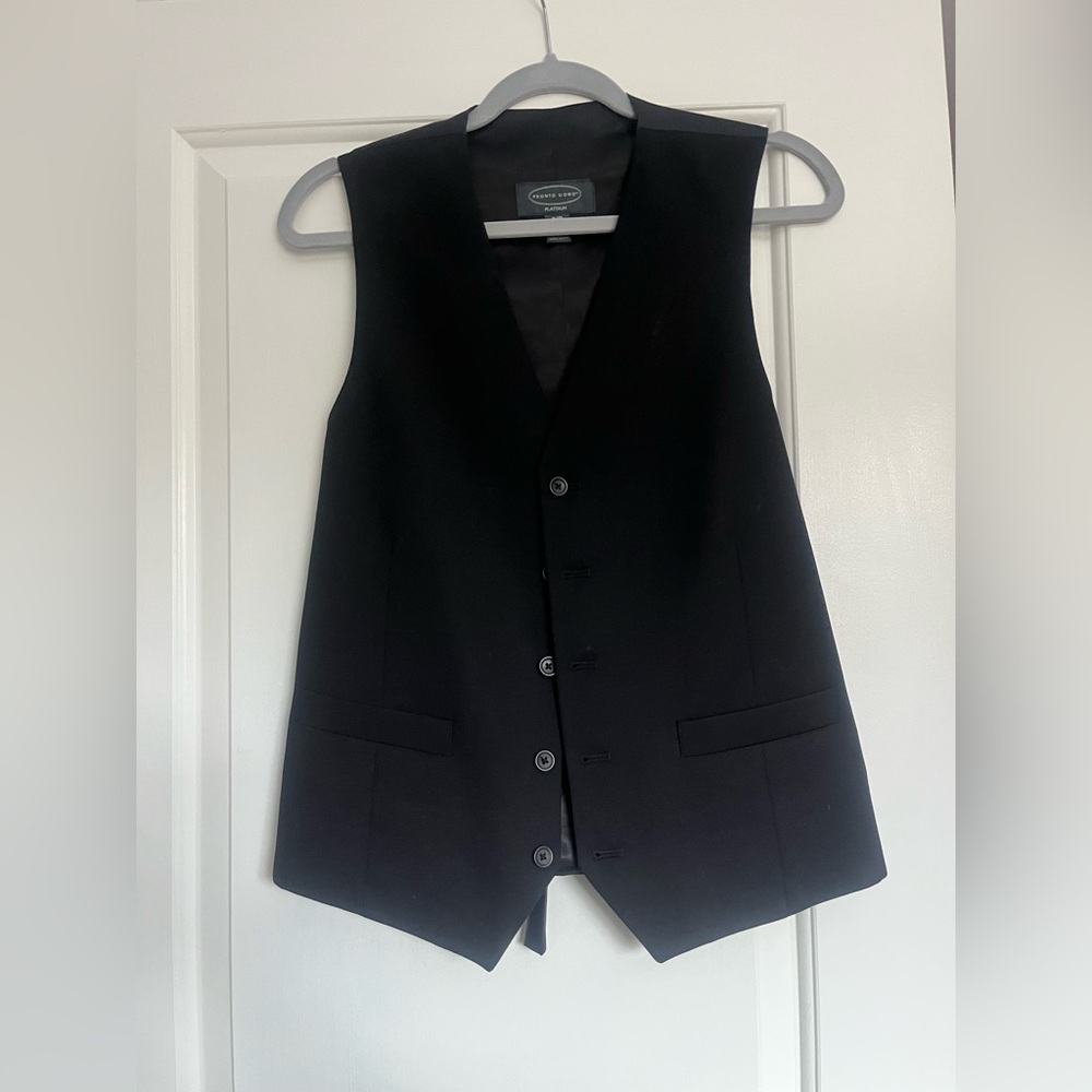 Pronto Uomo Classic Black Satin/Wool Vest
